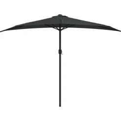 vidaXL Jardín-Sombrilla balcón semicircular palo aluminio negro 300x155x223cm