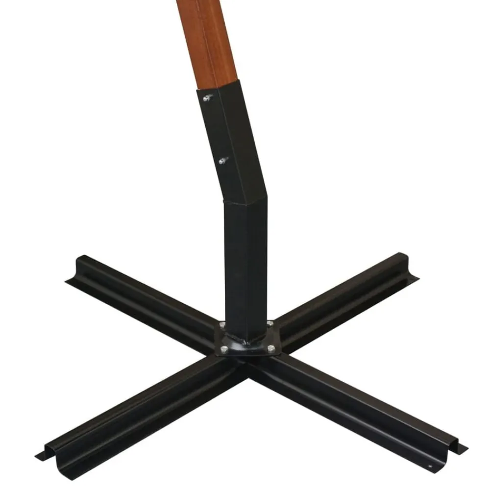 vidaXL Jardín-Sombrilla colgante con palo de madera blanca 350 cm