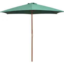 vidaXL Jardín-Sombrilla con palo de madera 270x270 cm