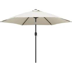 vidaXL Sombrilla con palo de acero blanca arena 3 m Blanco Outlet