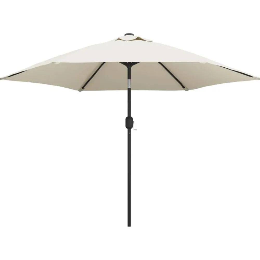 vidaXL Sombrilla con palo de acero blanca arena 3 m Blanco Outlet