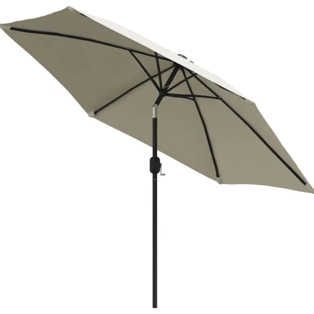 vidaXL Sombrilla con palo de acero blanca arena 3 m Blanco Outlet