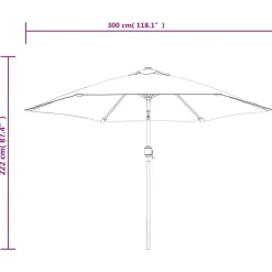vidaXL Sombrilla con palo de acero blanca arena 3 m Blanco Outlet