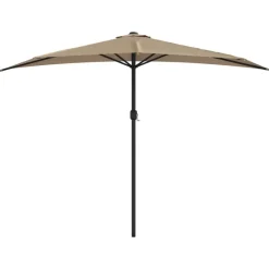 vidaXL Jardín-Sombrilla de balcón semicircular palo aluminio taupe 300x155cm