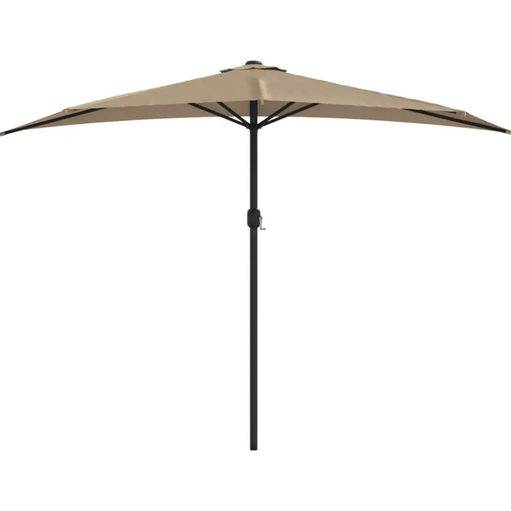 vidaXL Jardín-Sombrilla de balcón semicircular palo aluminio taupe 300x155cm