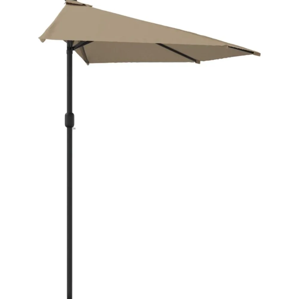vidaXL Jardín-Sombrilla de balcón semicircular palo aluminio taupe 300x155cm