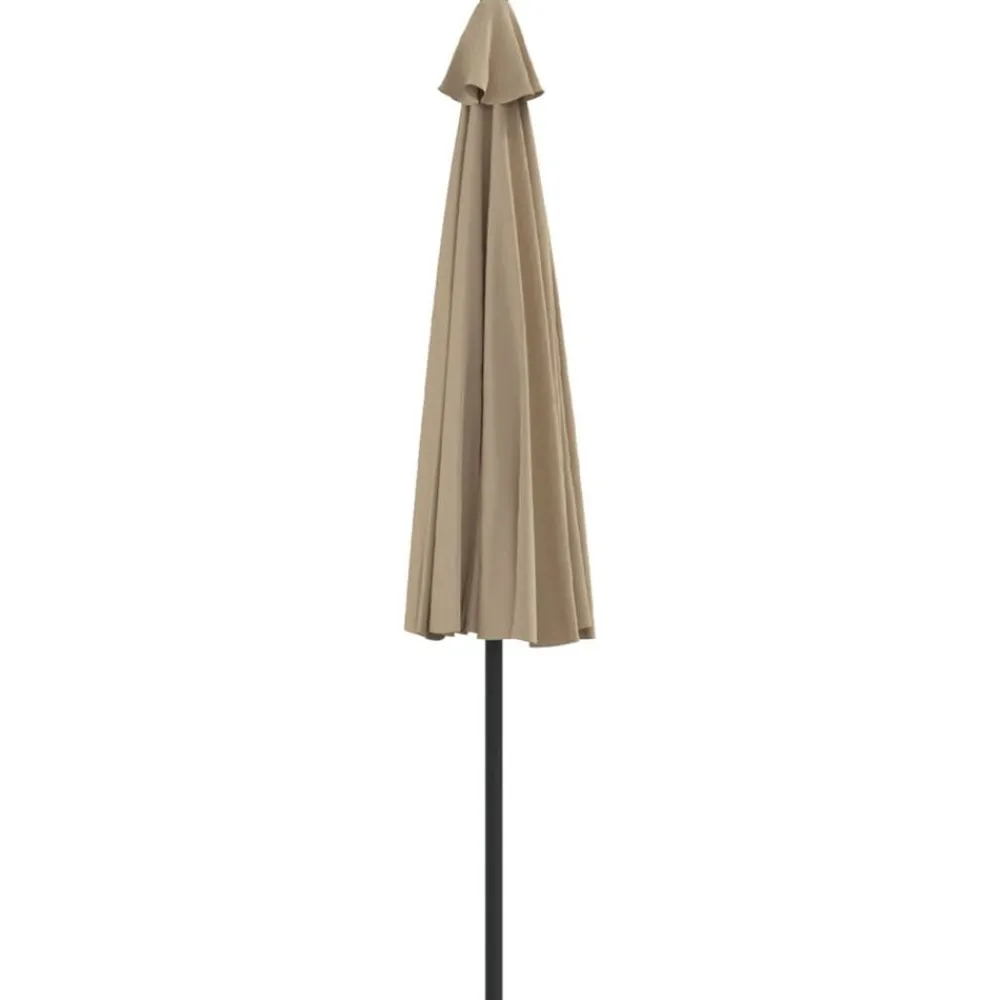 vidaXL Jardín-Sombrilla de balcón semicircular palo aluminio taupe 300x155cm
