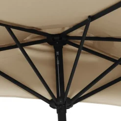 vidaXL Jardín-Sombrilla de balcón semicircular palo aluminio taupe 300x155cm