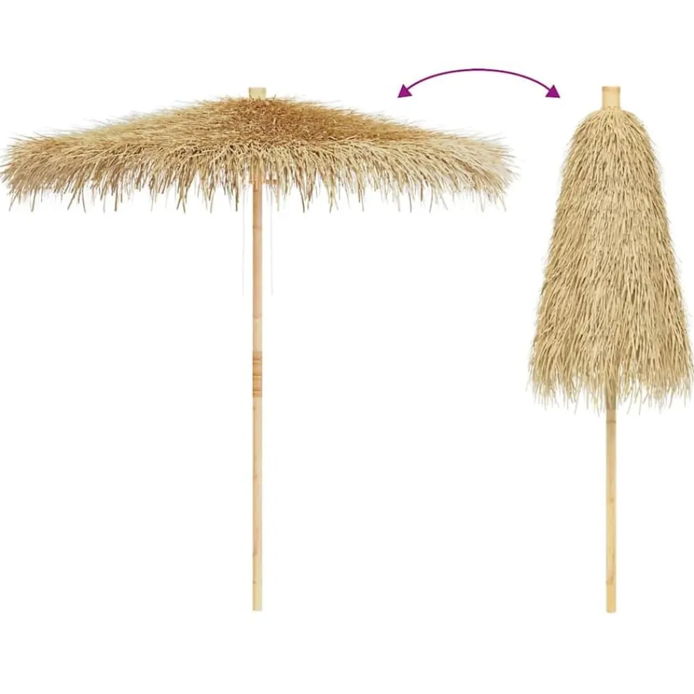 vidaXL Sombrilla de bambú con tejado de hojas de plátano 270 cm Best