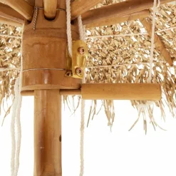 vidaXL Sombrilla de bambú con tejado de hojas de plátano 270 cm Best
