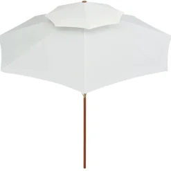 vidaXL Jardín-Sombrilla de dos niveles palo de madera blanco 270x270 cm