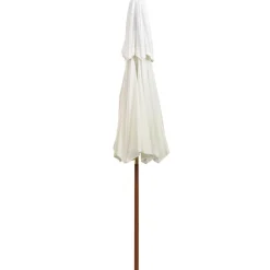 vidaXL Jardín-Sombrilla de dos niveles palo de madera blanco 270x270 cm