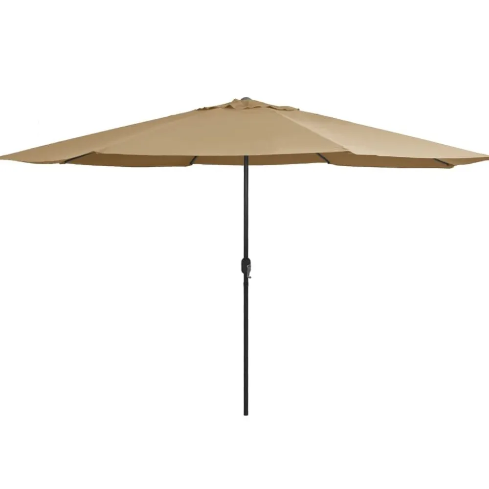 vidaXL Jardín-Sombrilla de jardín con palo de metal taupe 390 cm