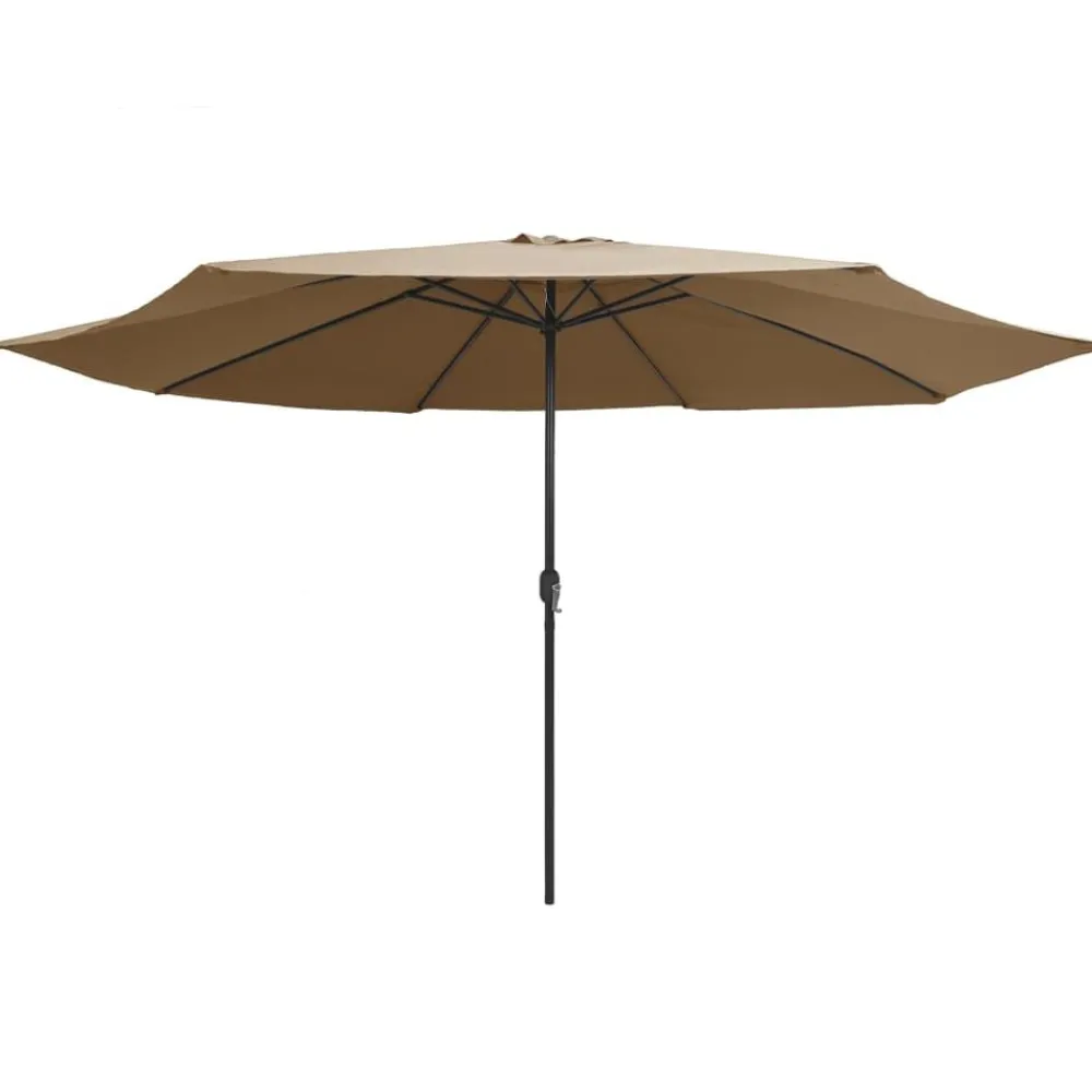 vidaXL Jardín-Sombrilla de jardín con palo de metal taupe 390 cm