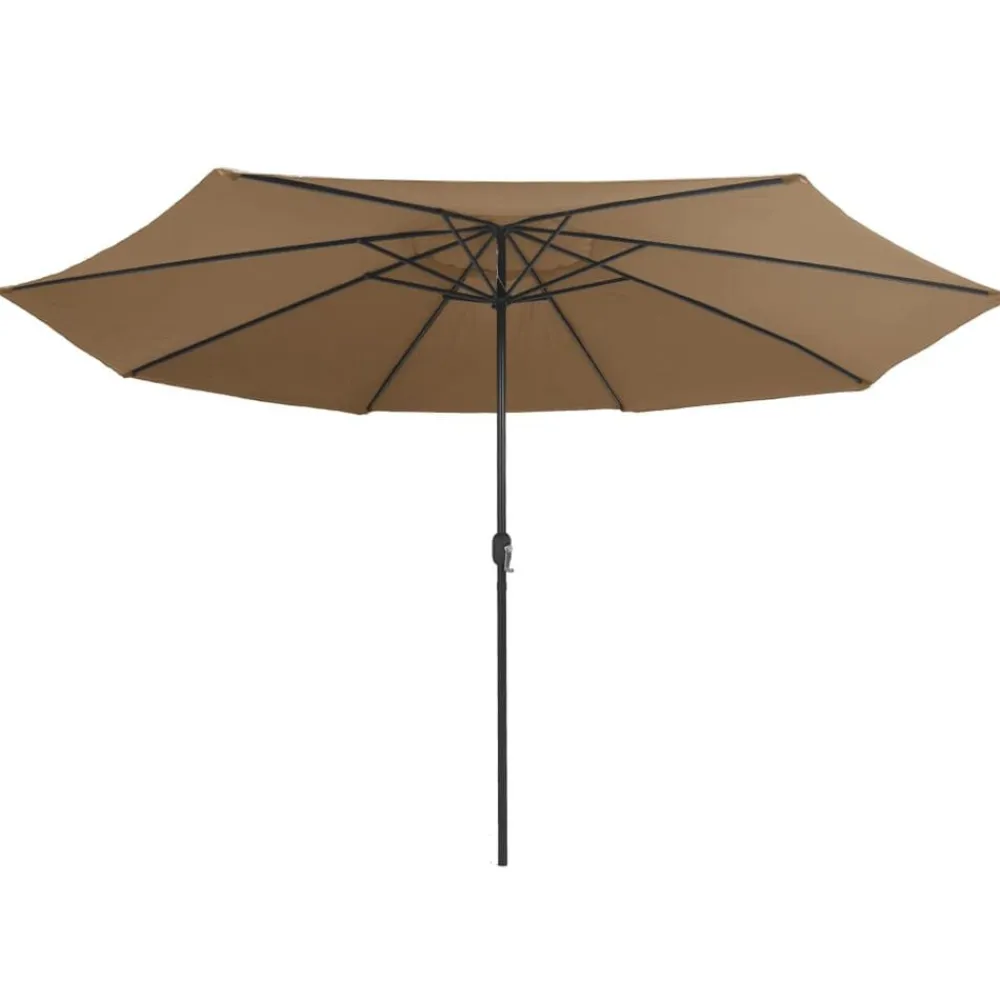 vidaXL Jardín-Sombrilla de jardín con palo de metal taupe 390 cm