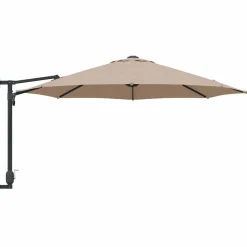 vidaXL Sombrilla de jardín 248 x 248 x 148 cm Poliéster y Acero Taupé New