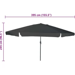 vidaXL Sombrilla de jardín 394 x 394 x 248 cm Antracita Sale