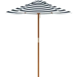 vidaXL Sombrilla de jardín para niños con poste de madera Ø120x140 cm Azul y blanco New