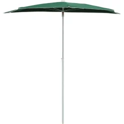 vidaXL Sombrilla de jardín semicircular con palo 180x90 cm Verde Hot