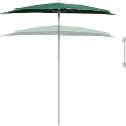 vidaXL Sombrilla de jardín semicircular con palo 180x90 cm Verde Hot