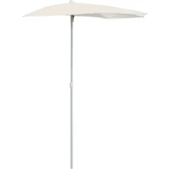 vidaXL Sombrilla de jardín semicircular con palo 180x90 cm Arena