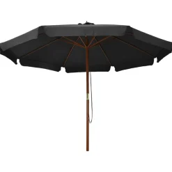 vidaXL Sombrilla de jardín con palo de madera gris 330 cm Antracita Sale