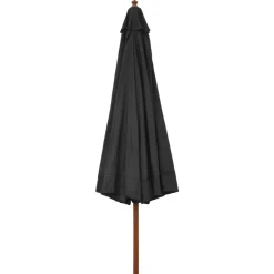 vidaXL Sombrilla de jardín con palo de madera gris 330 cm Antracita Sale