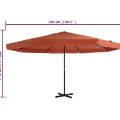 vidaXL Jardín-Sombrilla de jardín con palo de aluminio 500 cm
