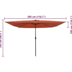 vidaXL Sombrilla de jardín 295 x 295 x 245 cm Terracota Hot