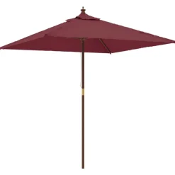vidaXL Sombrilla de jardín poste de madera burdeos 198x198x231 cm Rojo Best