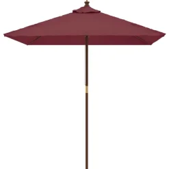 vidaXL Sombrilla de jardín poste de madera burdeos 198x198x231 cm Rojo Best