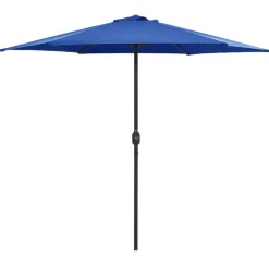 vidaXL Jardín-Sombrilla de jardín con palo de aluminio azul azure 270x246 cm