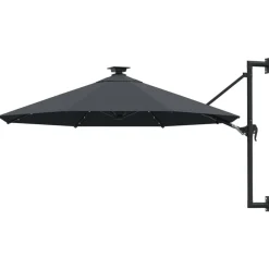 vidaXL Jardín-Sombrilla de jardín de pared con luces LED 300 cm