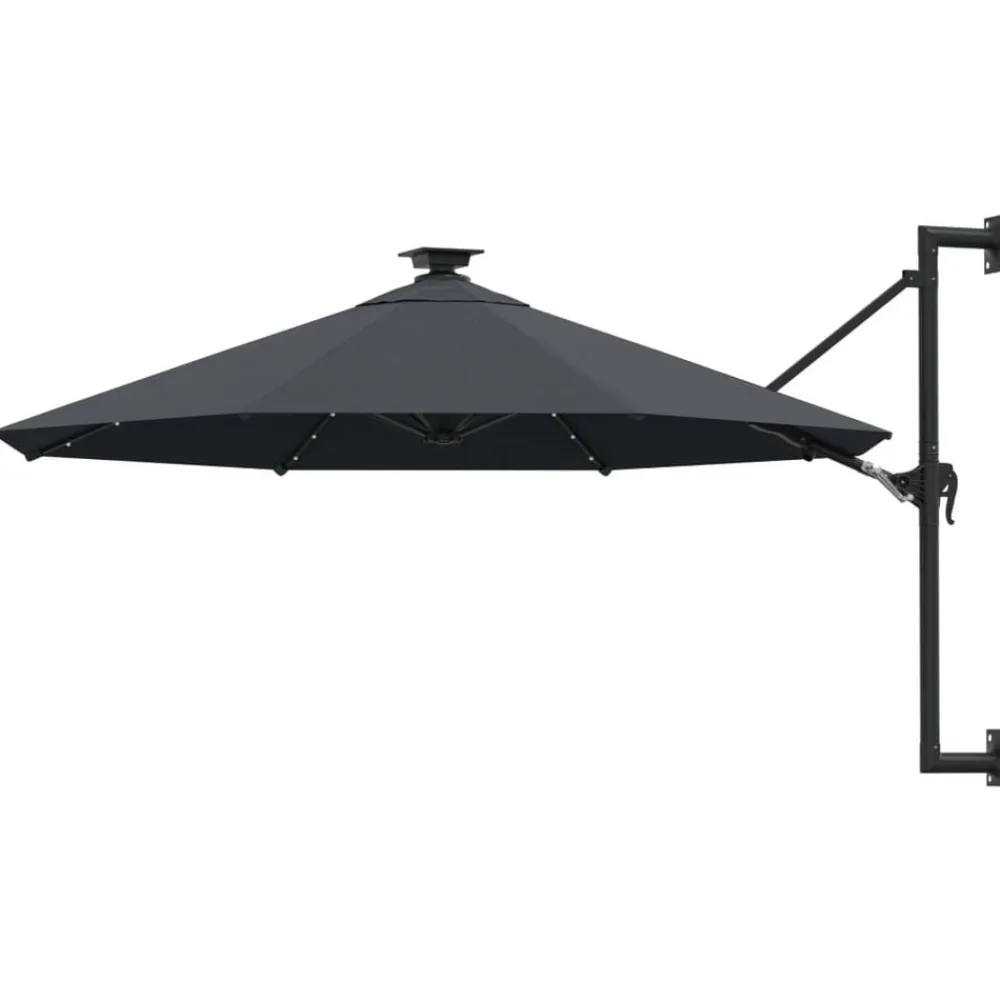 vidaXL Jardín-Sombrilla de jardín de pared con luces LED 300 cm