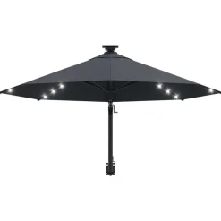 vidaXL Jardín-Sombrilla de jardín de pared con luces LED 300 cm