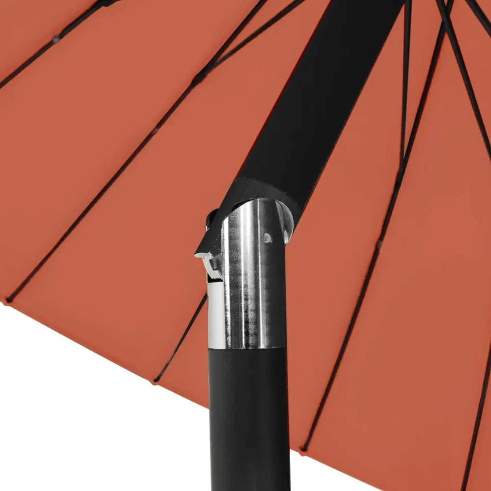 vidaXL Sombrilla de jardín con palo de aluminio 270 cm Terracota Outlet