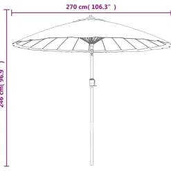 vidaXL Sombrilla de jardín con palo de aluminio 270 cm Terracota Outlet