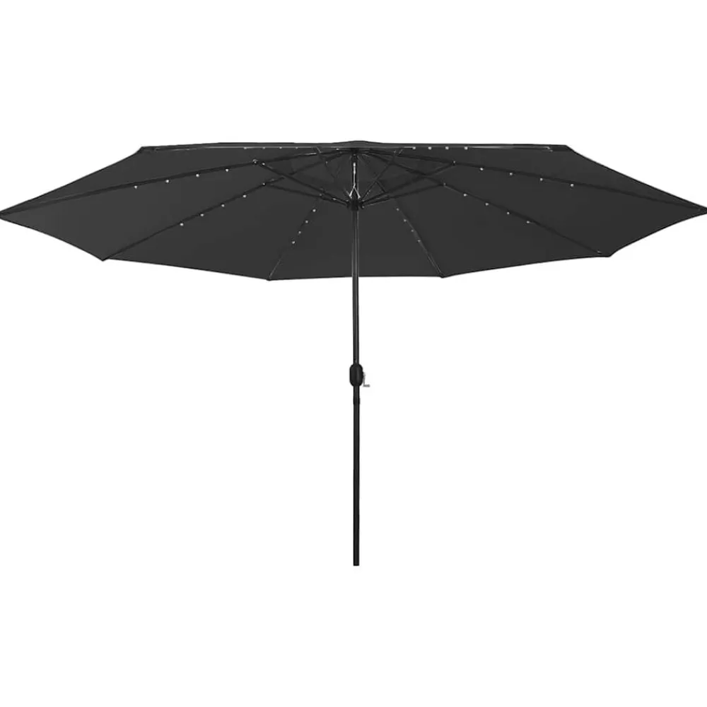 vidaXL Sombrilla de jardín con luces LED 400 cm Negro
