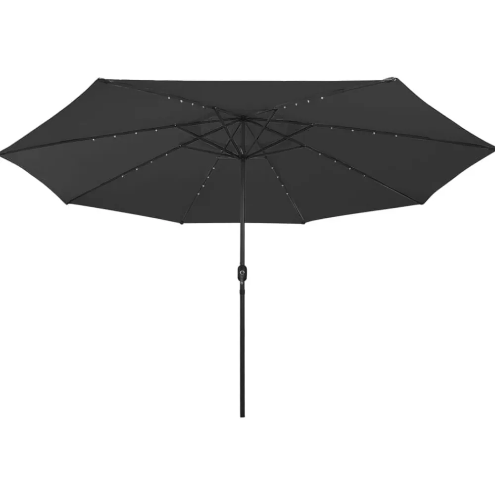 vidaXL Sombrilla de jardín con luces LED 400 cm Negro