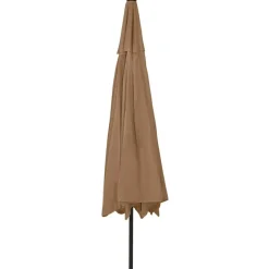 vidaXL Jardín-Sombrilla de jardín con luces LED gris taupe 400 cm
