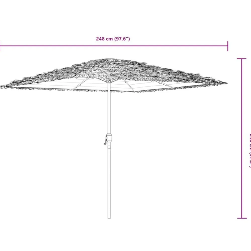 vidaXL Jardín-Sombrilla de jardín con LEDs poste acero marrón 248x248x248 cm