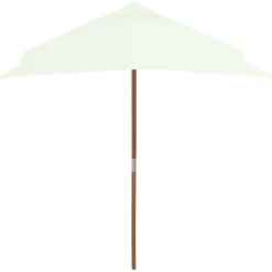 vidaXL Sombrilla de jardín con palo de madera 150x200 cm Arena Best