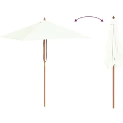 vidaXL Sombrilla de jardín con palo de madera 150x200 cm Arena Best