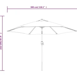 vidaXL Sombrilla de jardín con palo de metal taupe 300 cm Taupé Online