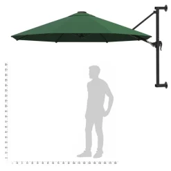 vidaXL Jardín-Sombrilla de pared con barra de metal 300 cm