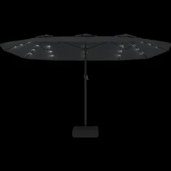 vidaXL Sombrilla doble de jardín con luces LED 449x265 cm Antracita Clearance