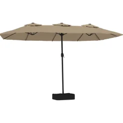 vidaXL Jardín-Sombrilla doble gris taupe 449x265 cm