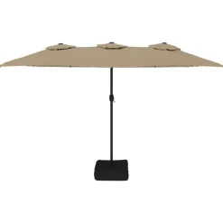 vidaXL Jardín-Sombrilla doble gris taupe 449x265 cm
