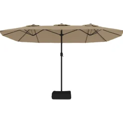vidaXL Jardín-Sombrilla doble gris taupe 449x265 cm