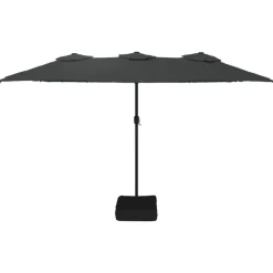 vidaXL Sombrilla doble gris 449x265 cm Antracita New